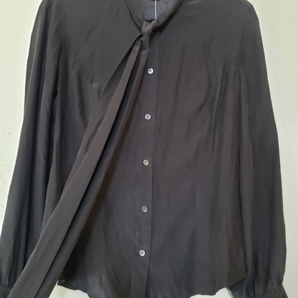 Lucky BLACK Silk Blouse - Picture 2 of 8